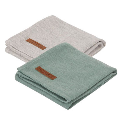 Swaddle Tuch 70 x 70 - Pure Mint /grey