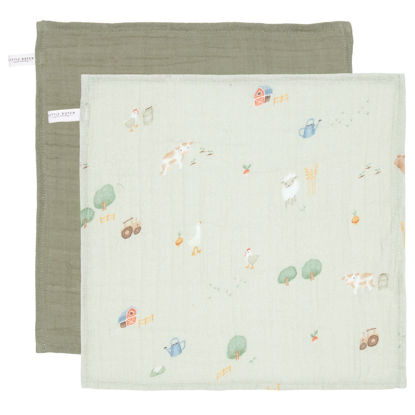 Bild von Mundtücher set muslin Little Farm / Olive