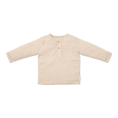 Bild von Linen shirt long sleeve Sand Stripes - 80
