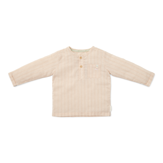 Bild von Linen shirt long sleeve Sand Stripes - 74