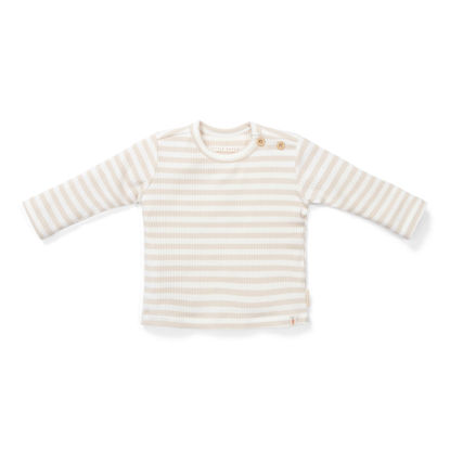 Bild von T-shirt langärmlig Stripe Sand/White - 44