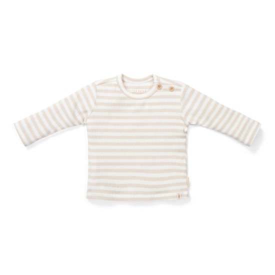 Bild von T-shirt langärmlig Stripe Sand/White - 74