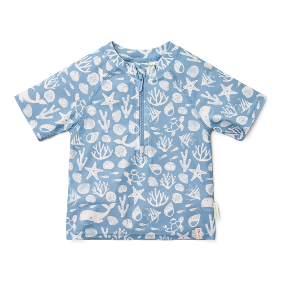 Bild von Rashguard mit kurzen Ärmeln Sea Life Ocean Blue - 74/80