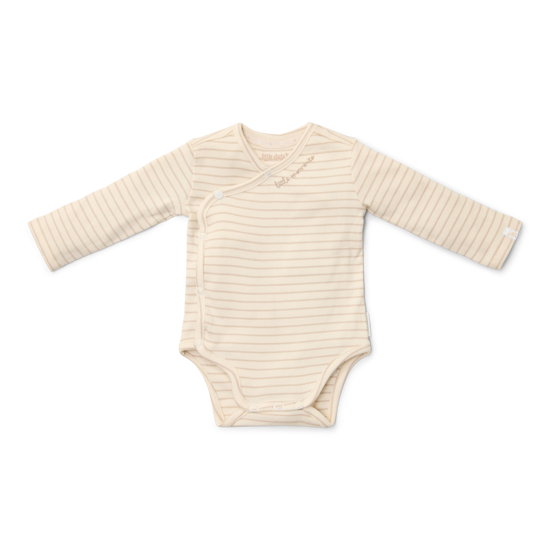 Bild von Wickelbody langärmligSoft Beige Stripe - 44
