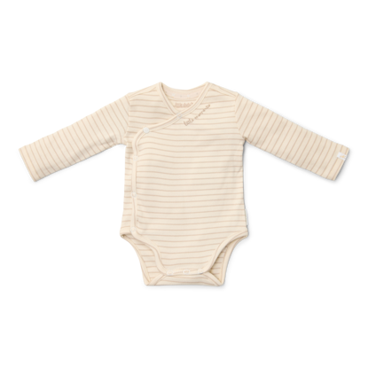 Bild von Wickelbody langärmligSoft Beige Stripe - 50