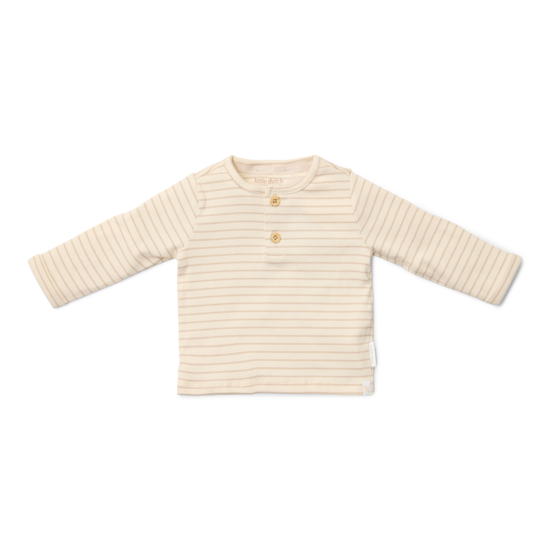 Bild von T-shirt langärmlig Soft Beige Stripe - 68