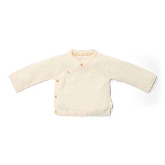 Bild von Wickel Cardigan gestrickt Off White - 56