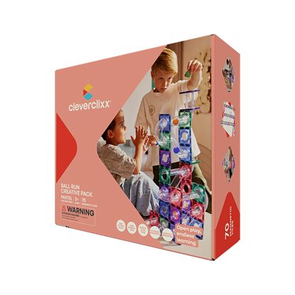 Bild von Cleverclixx Kugelbahn-Kreativ-Bausatz in Pastellfarben 70 Teile