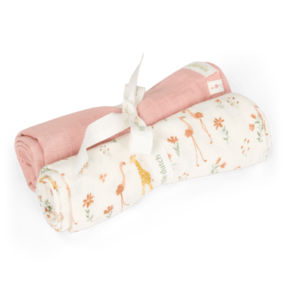 Bild von Pucktuch-Set - Rosa - 70x70 cm - Blooming Safari