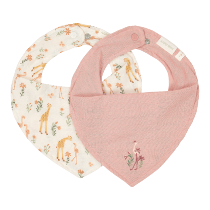 Bild von 2er-Pack Bandana-Lätzchen - Rosa - Blooming Safari