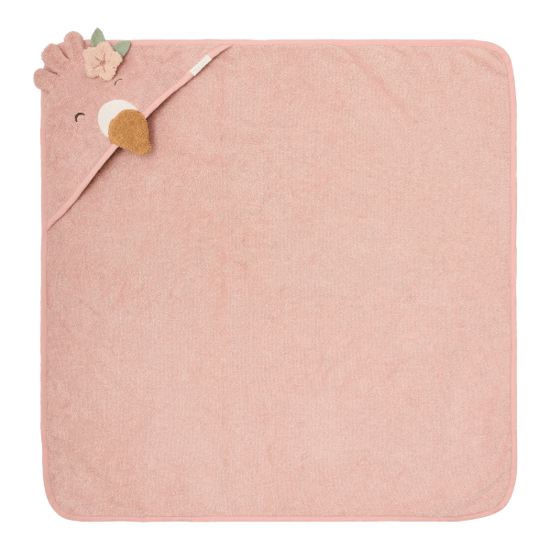 Bild von Badetuch mit Kapuze Flamingo - Rosa - 75x75 cm