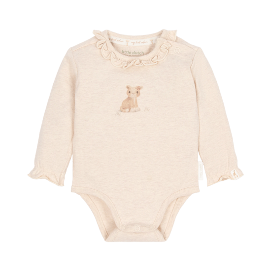 Bild von Newborn NOOS Safari Freunde Wickelbody lange Ärmel Vanilla melee 50